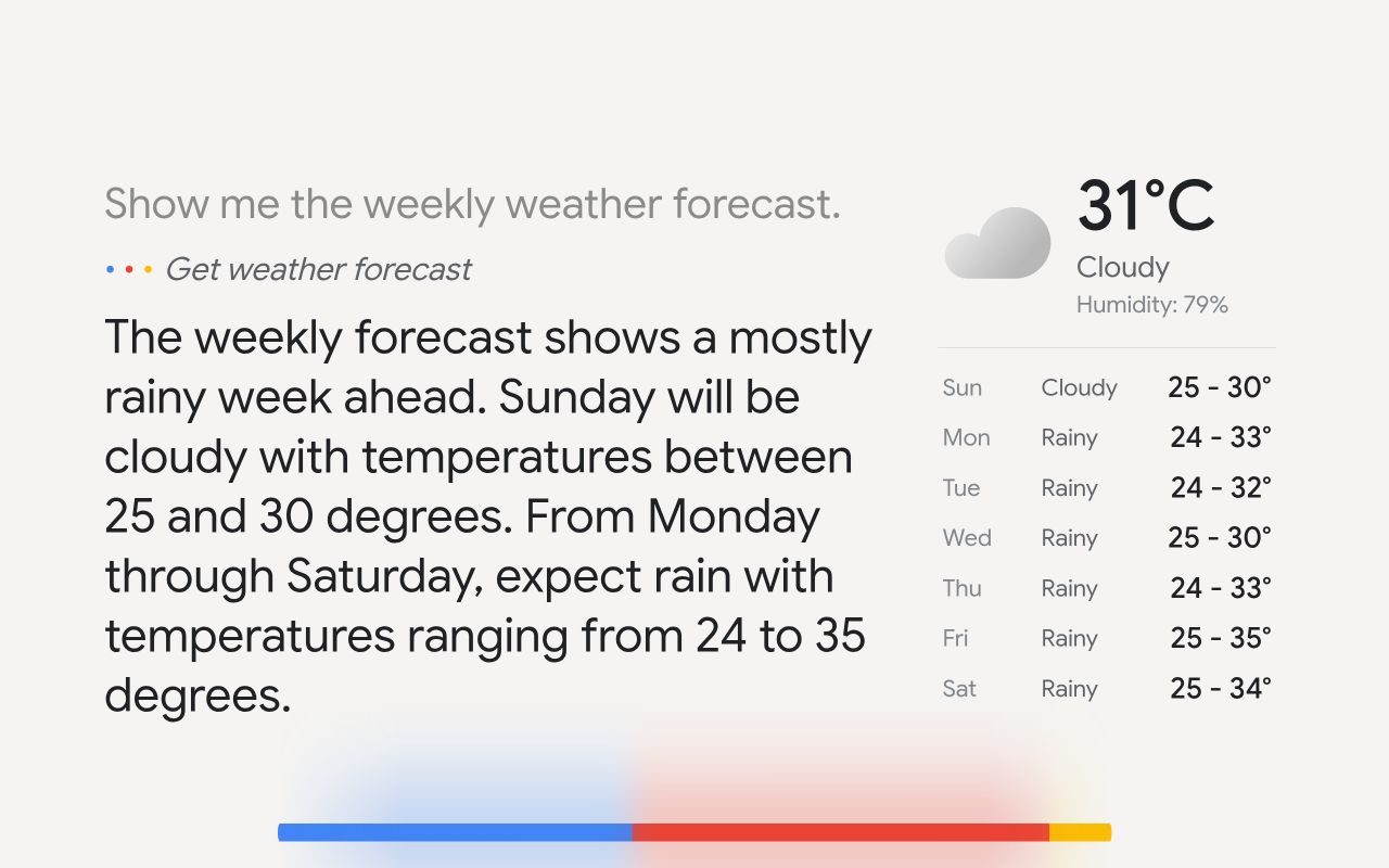 Voice Satellite answering a weather question on the kiosk